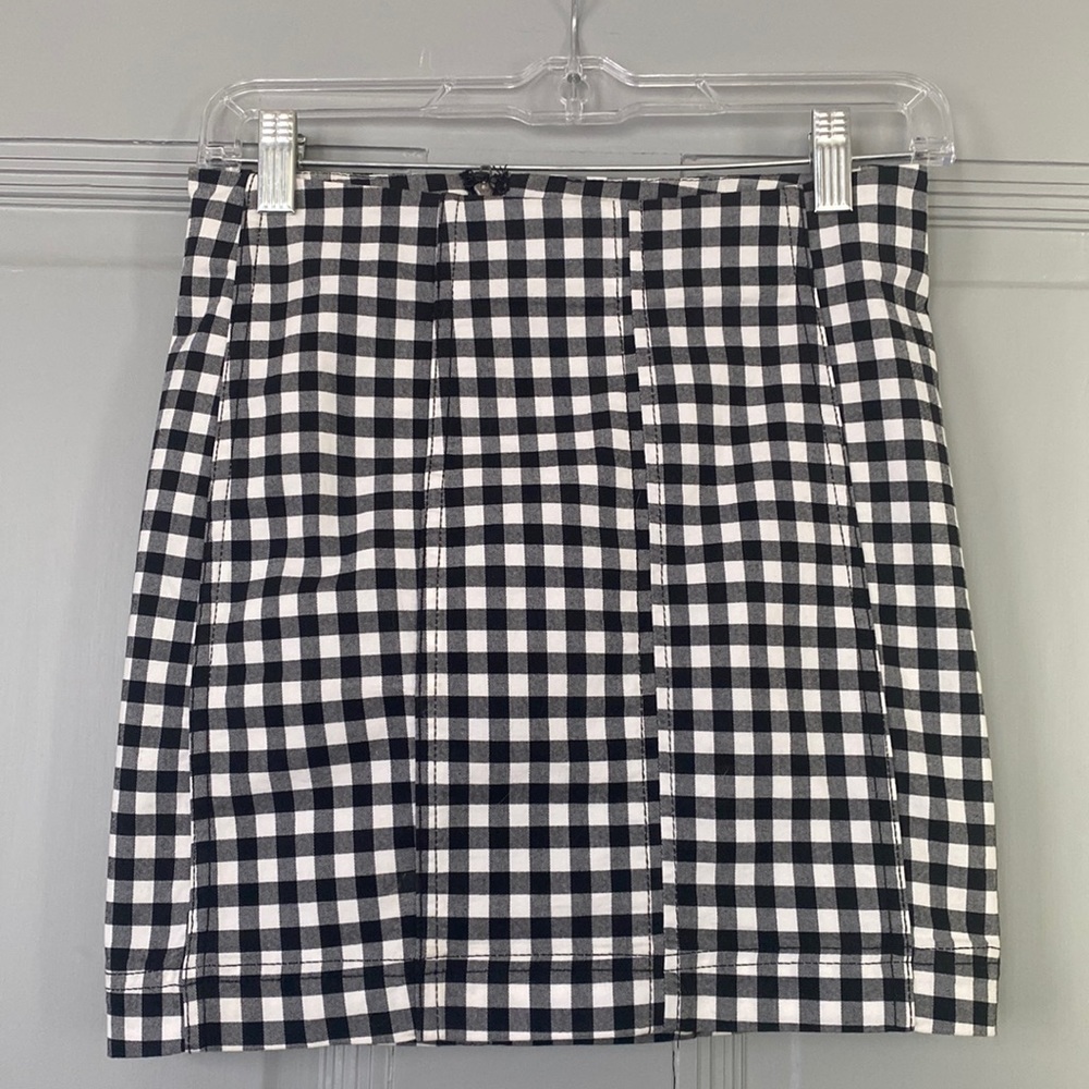 Free People Gingham Cotton Mini Skirt Modern Femme